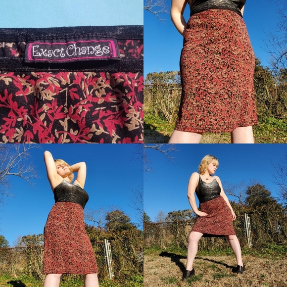 Y2k Knee-Length Skirt by Exact Change - Picture 4 of 4